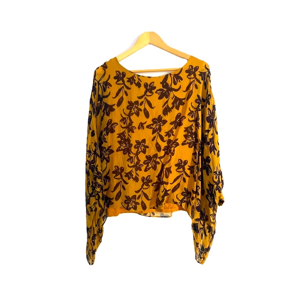 Viola Borghi silk blend made in Italy Floral Print Top blouse